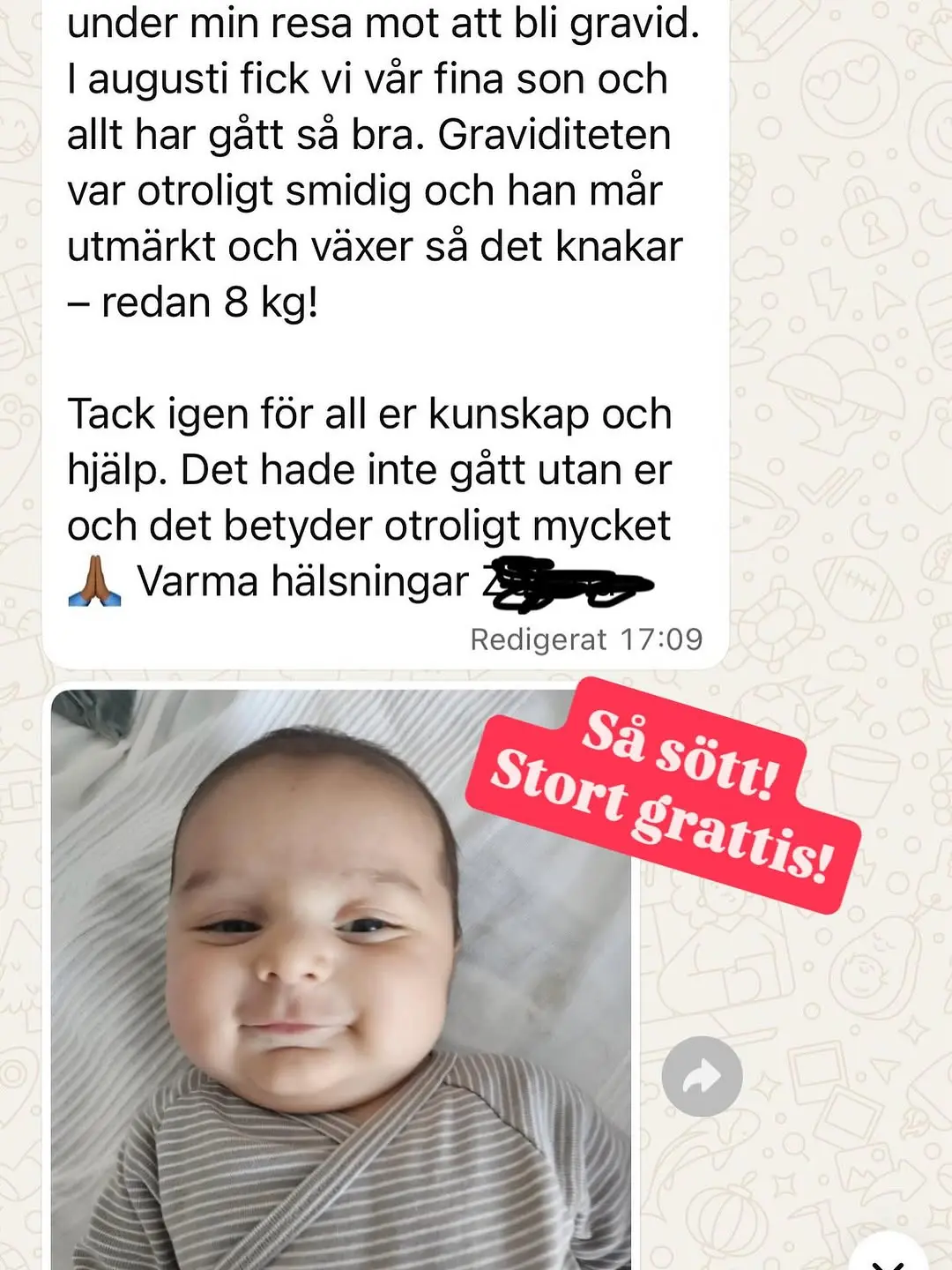 Healthy baby born after fertility treatment